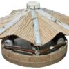 Futterhaus Aus Birkenholz Mit Strohdach, Rund -Matador Verkaufsgeschäft 070110futterhausbirkestrohdachsilo40x40x25cm